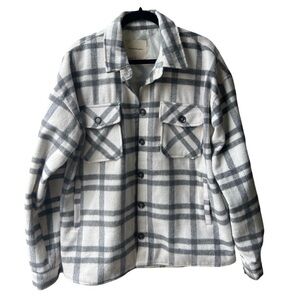 Thread & Supply Gray Plaid Jacket Size Large